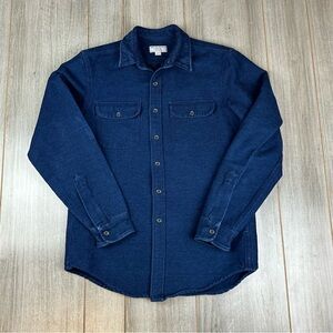 Wallace Barnes Heavyweight Flannel Chamois Work Shirt Men’s S Indigo Blue